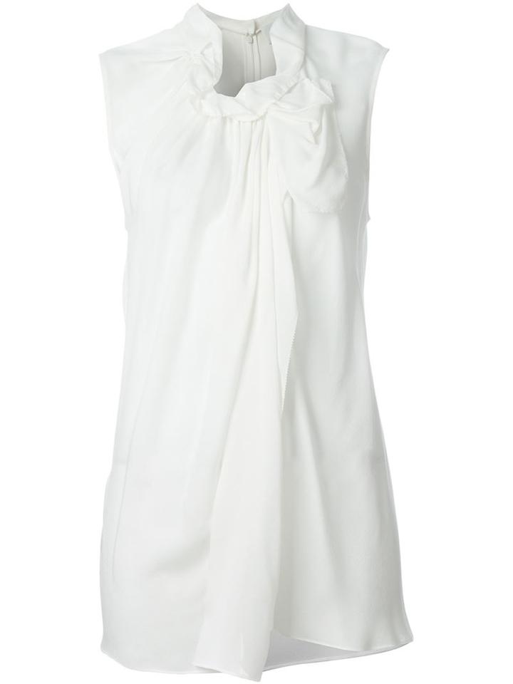 3.1 Phillip Lim Gathered Detail Blouse, Women's, Size: 10, White, Silk