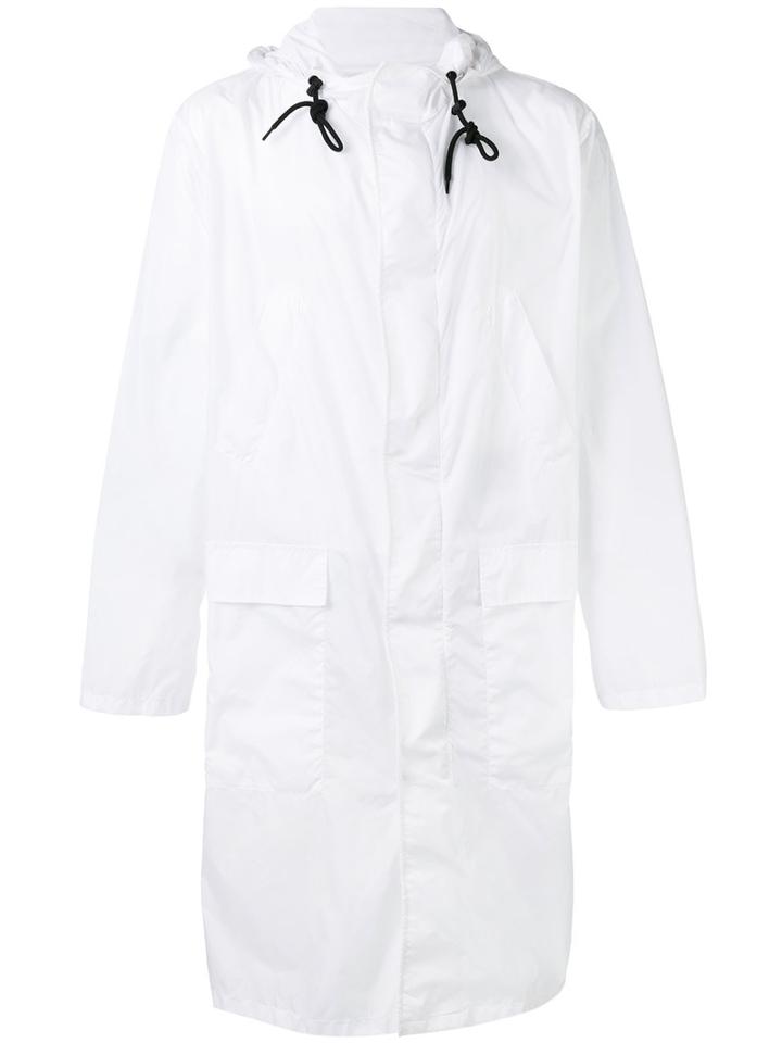 Msgm - Zip Fastened Coat - Men - Polyamide - 48, White, Polyamide