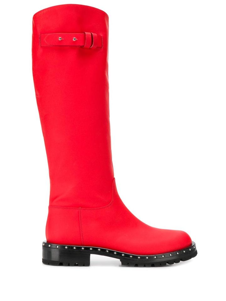 Ermanno Scervino Side Buckle Boots - Red