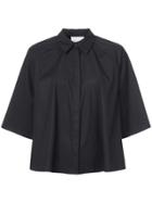 Jason Wu Grey Short-sleeve Ruffle Top - Black