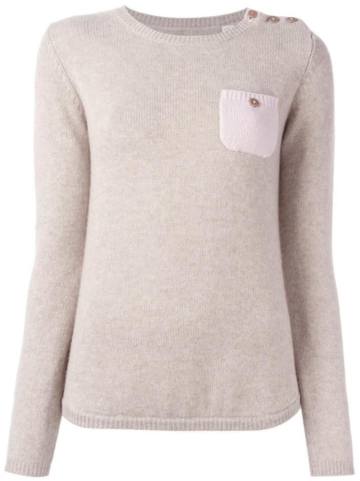 Chinti And Parker One Pocket Jumper, Women's, Size: Large, Nude/neutrals, Cashmere