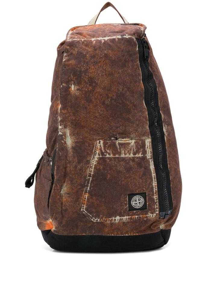 Stone Island Paintball Logo Backpack - Brown