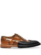 Burberry Toe Cap Detail Vinyl And Leather Oxford Brogues - Black