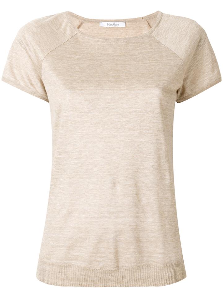 Max Mara Short Raglan Sleeve T-shirt - Nude & Neutrals