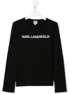 Karl Lagerfeld Kids Logo Print Longsleeved T-shirt - Black