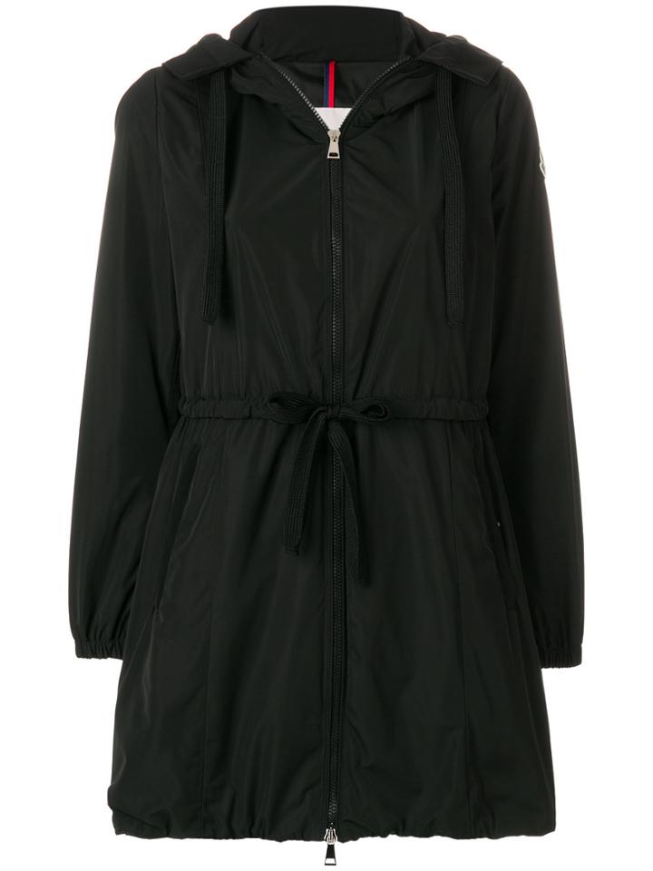 Moncler Waist-tied Zipped Coat - Black