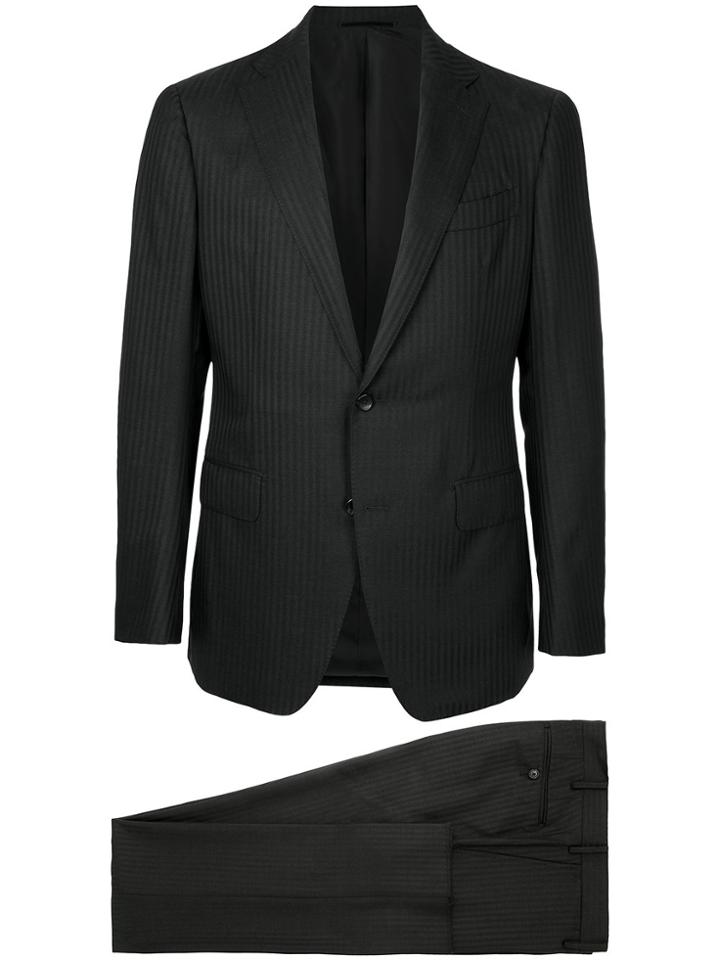 Estnation Pin Strip Suit - Black