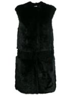 Desa 1972 Textured Sleeveless Coat - Black