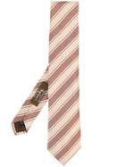 Nicky Striped Pattern Tie - Brown