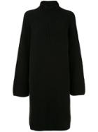 Isabel Benenato Ribbed Knit Sweater Dress - Black