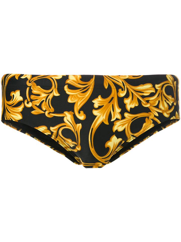 Versace - Baroque Print Swimming Briefs - Men - Polyamide/spandex/elastane - 4, Black, Polyamide/spandex/elastane