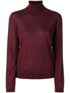 Red Valentino Red (v) Mesh Insert Roll Neck Sweater