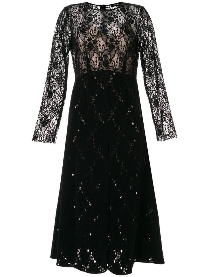 Goen.j Flared Lace Dress - Black