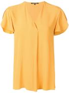 Luisa Cerano Shortsleeved V-neck Blouse - Yellow