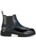 Santoni Chunky Sole Combined Boots - Blue