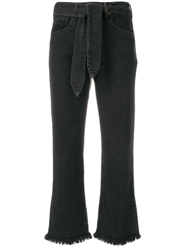 Nanushka Washed Flared Jeans - Black