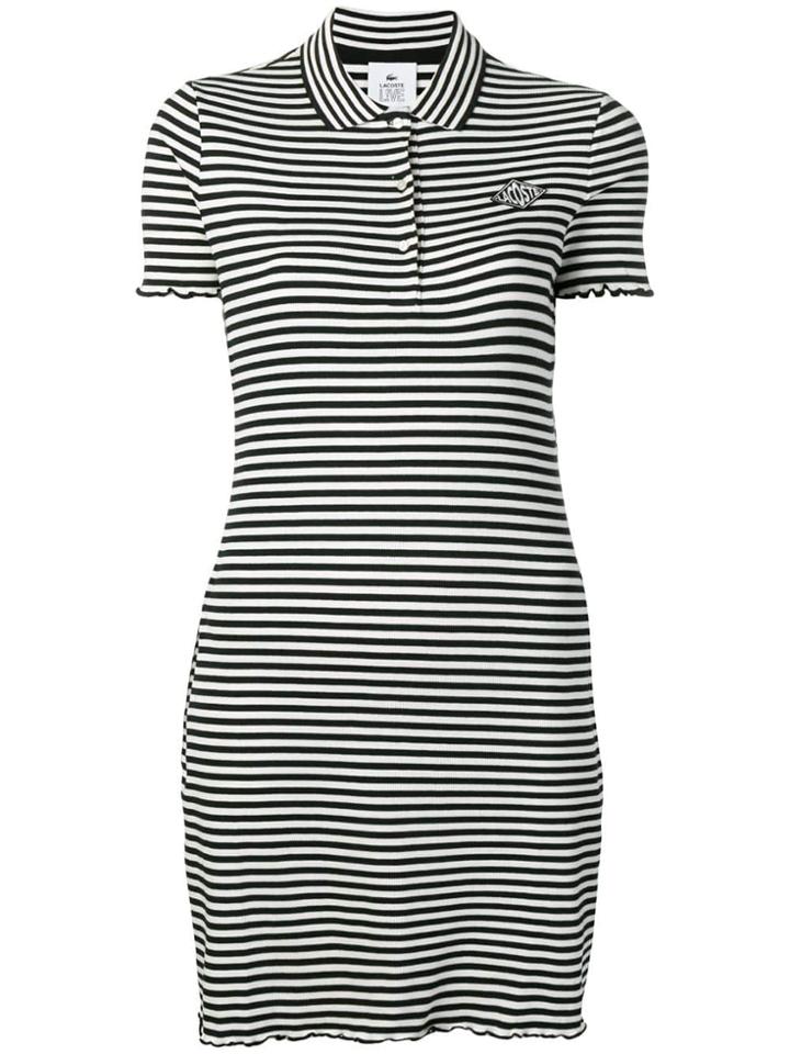 Lacoste Live Striped Shirt Dress - White