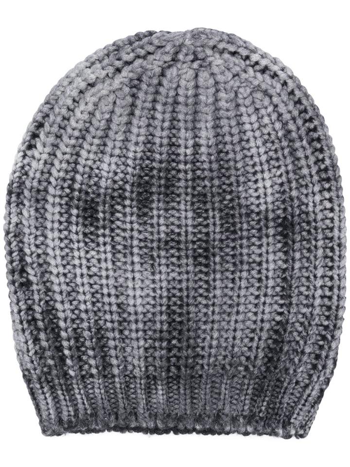 Avant Toi Tie-dye Knitted Beanie - Grey