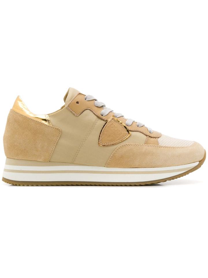 Philippe Model Side Logo Patch Sneakers - Neutrals