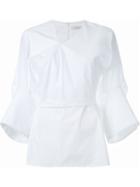 Christopher Esber Tilted Cuff Wrap Shirt, Women's, Size: 6, White, Cotton