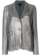Avant Toi Metallic Stitched Raw Edge Blazer