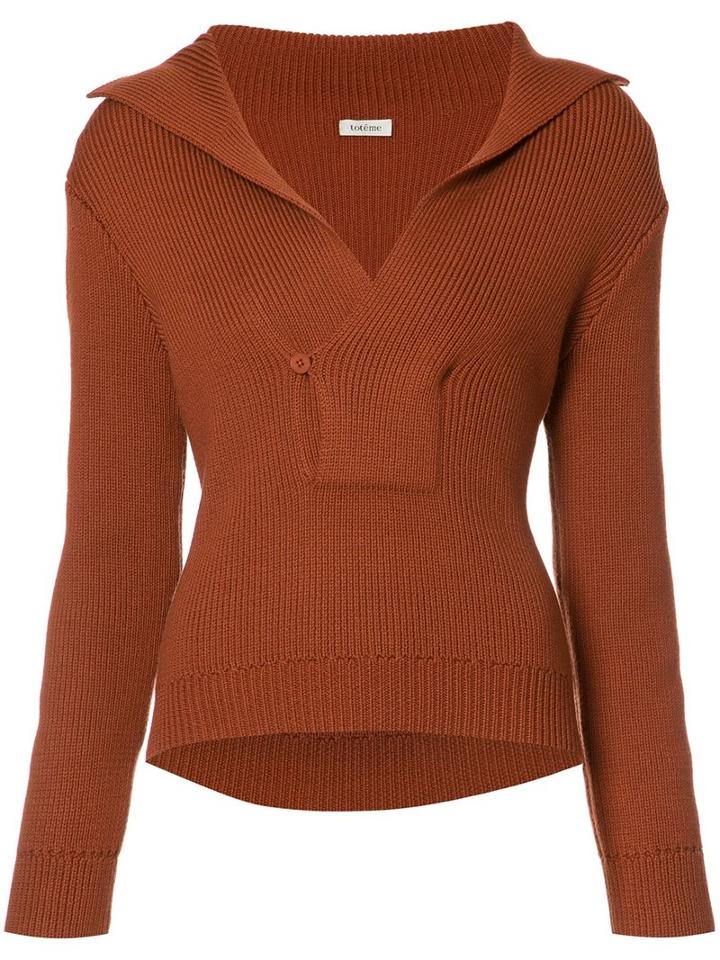 Toteme V-neck Jumper, Women's, Size: Xs, Red, Merino/cotton