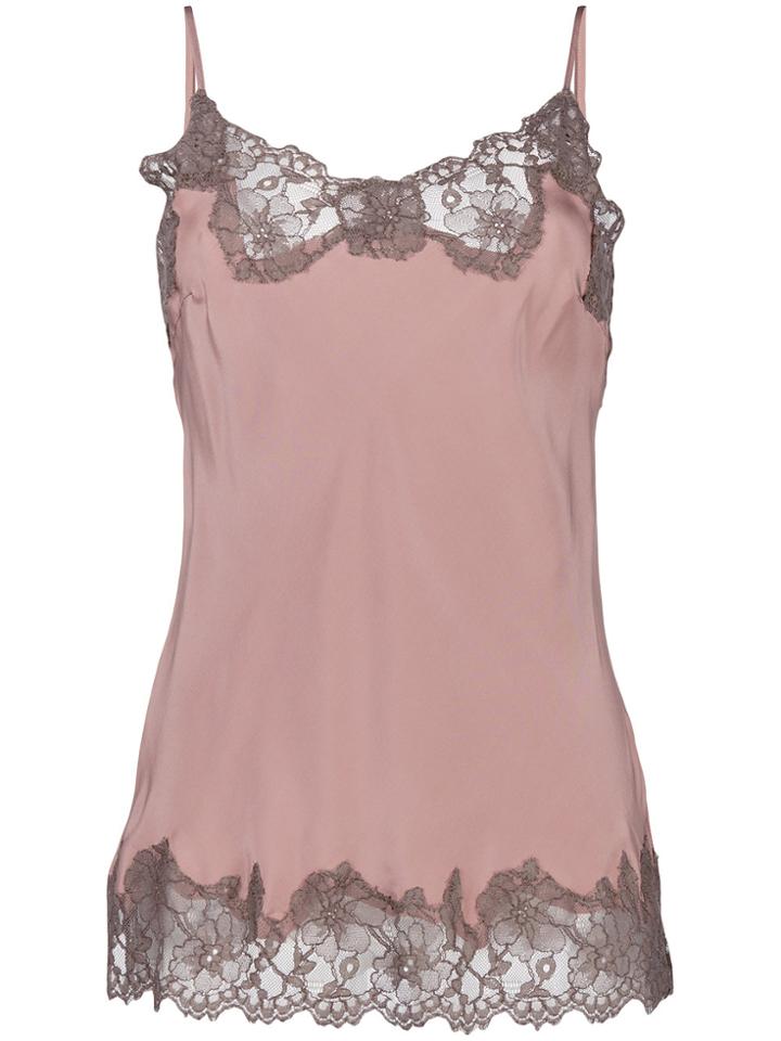 Gold Hawk Lace-embroidered Camisole Top - Pink & Purple