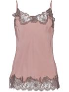 Gold Hawk Lace-embroidered Camisole Top - Pink & Purple