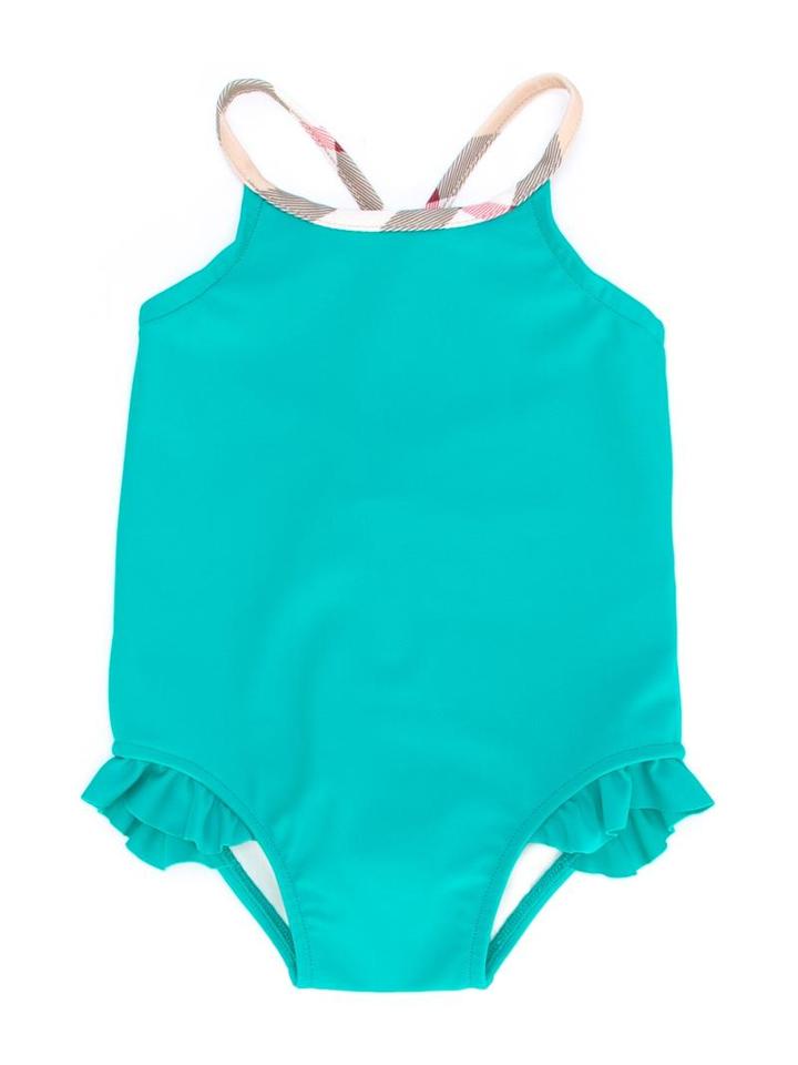 Burberry Kids - Check Trim Swimsuit - Kids - Polyamide/polyester/spandex/elastane - 24 Mth, Blue