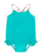 Burberry Kids - Check Trim Swimsuit - Kids - Polyamide/polyester/spandex/elastane - 24 Mth, Blue