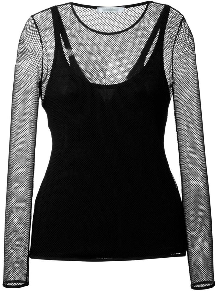 Max Mara Mesh Long Sleeve Top