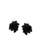 Salvatore Ferragamo Floral Post Earrings - Black