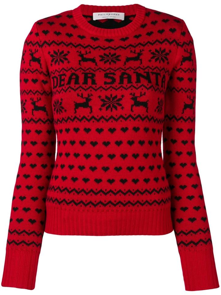 Philosophy Di Lorenzo Serafini Knit Dear Santa Sweater - Red