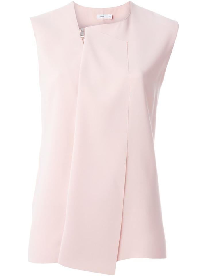 Vince Folded Detail Top, Women's, Size: S, Pink/purple, Polyester