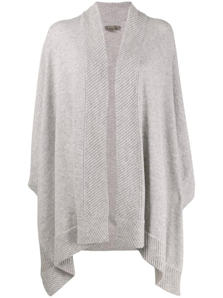 N.peal Cashmere Diagonal Ribbed Cape - Grey
