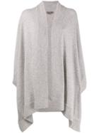 N.peal Cashmere Diagonal Ribbed Cape - Grey