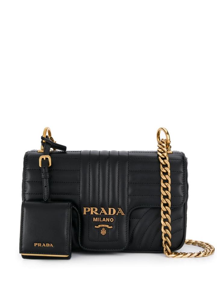 Prada Diagramme Small Shoulder Bag - Black