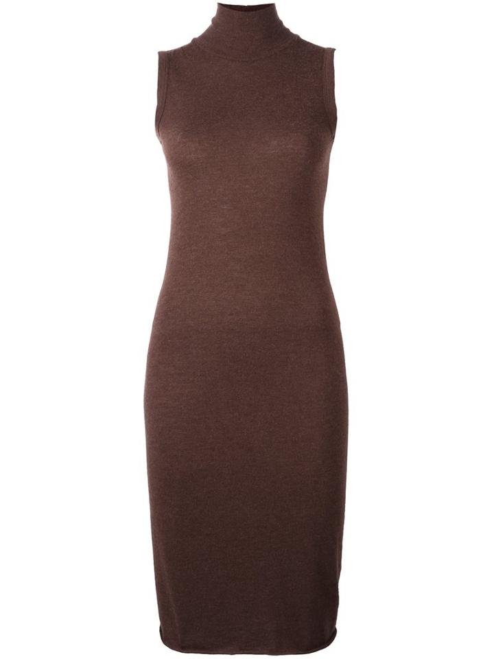 Rick Owens Lilies Roll Neck Sleeveless Dress