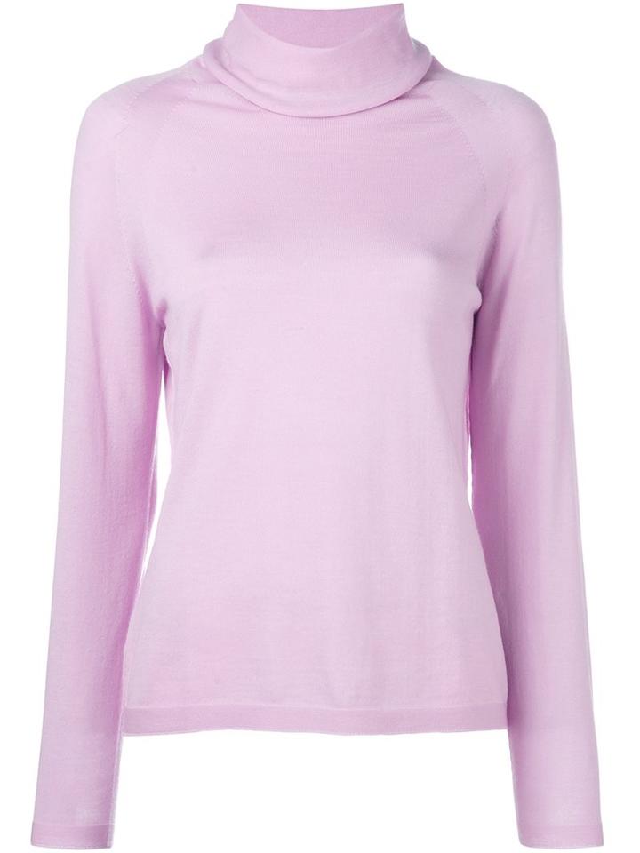 Les Copains Classic Roll Neck Jumper, Women's, Size: 46, Pink/purple, Virgin Wool
