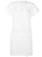 Si-jay - Embroidered Flower Dress - Women - Polyester - 40, Women's, White, Polyester