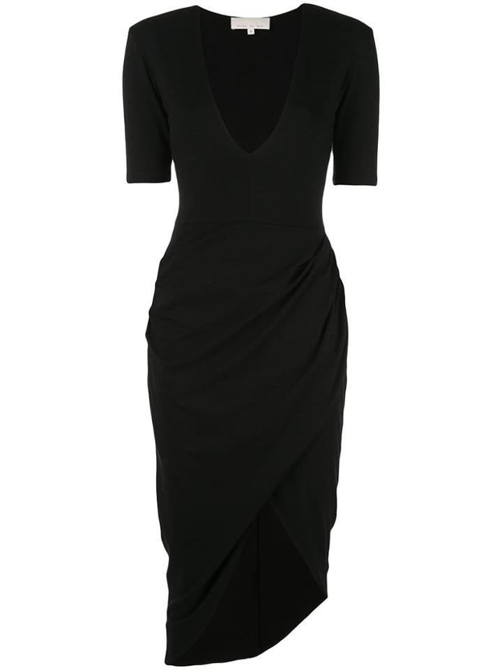 Fleur Du Mal Draped Midi Dress - Black