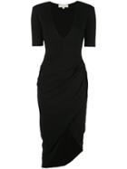 Fleur Du Mal Draped Midi Dress - Black