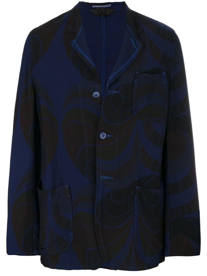 Comme Des Garçons Pre-owned Geometric Print Jacket - Blue