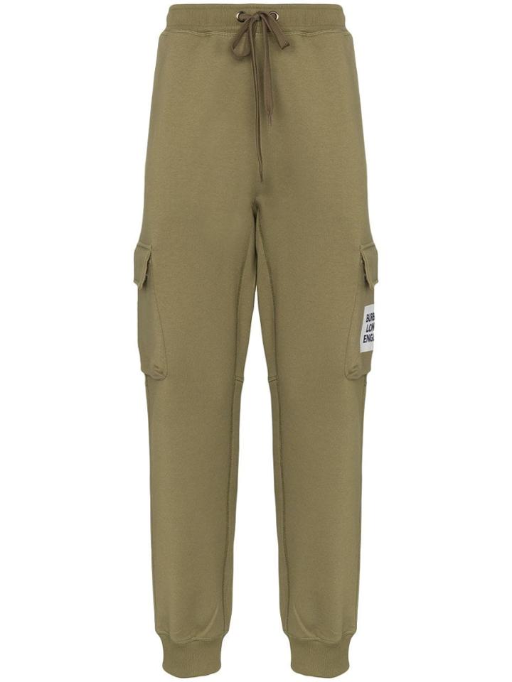 Burberry Logo Patch Track Pants - Green