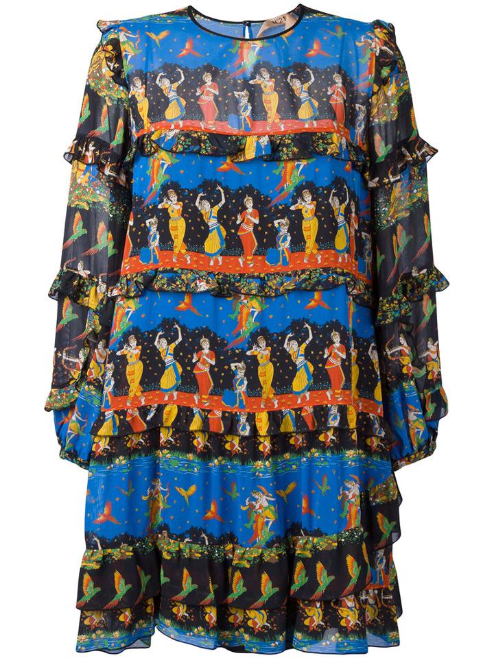 No21 - Dance Print Shift Dress - Women - Viscose - 40, Women's, Viscose
