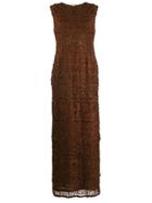 Jean Louis Scherrer Pre-owned 1990s Textured Maxi Dress - Brown