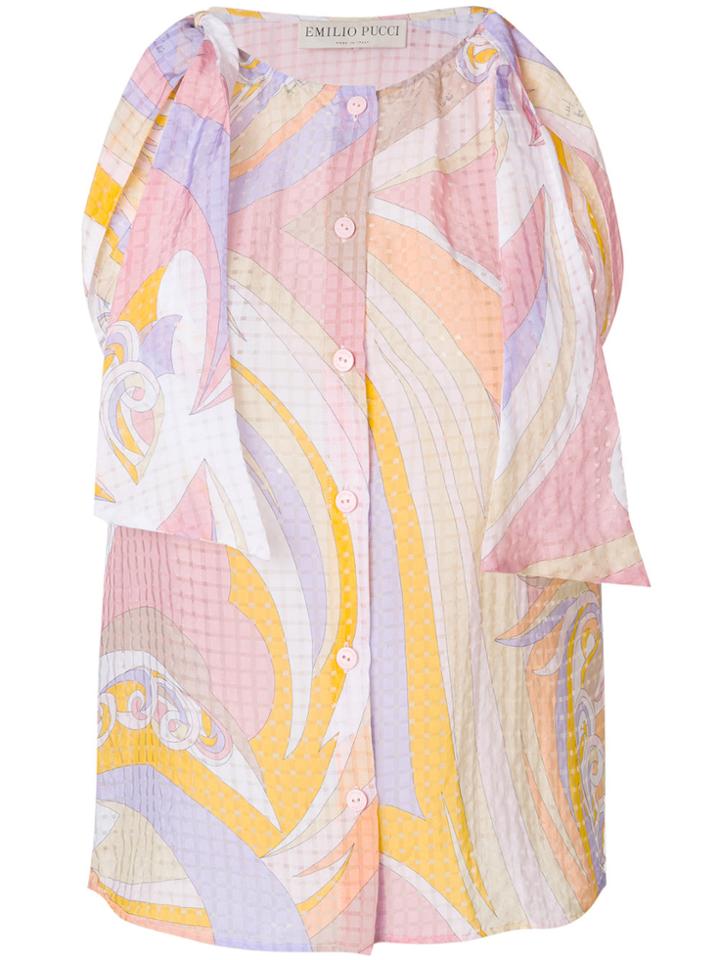 Emilio Pucci Printed Sleeveless Shirt - Pink & Purple