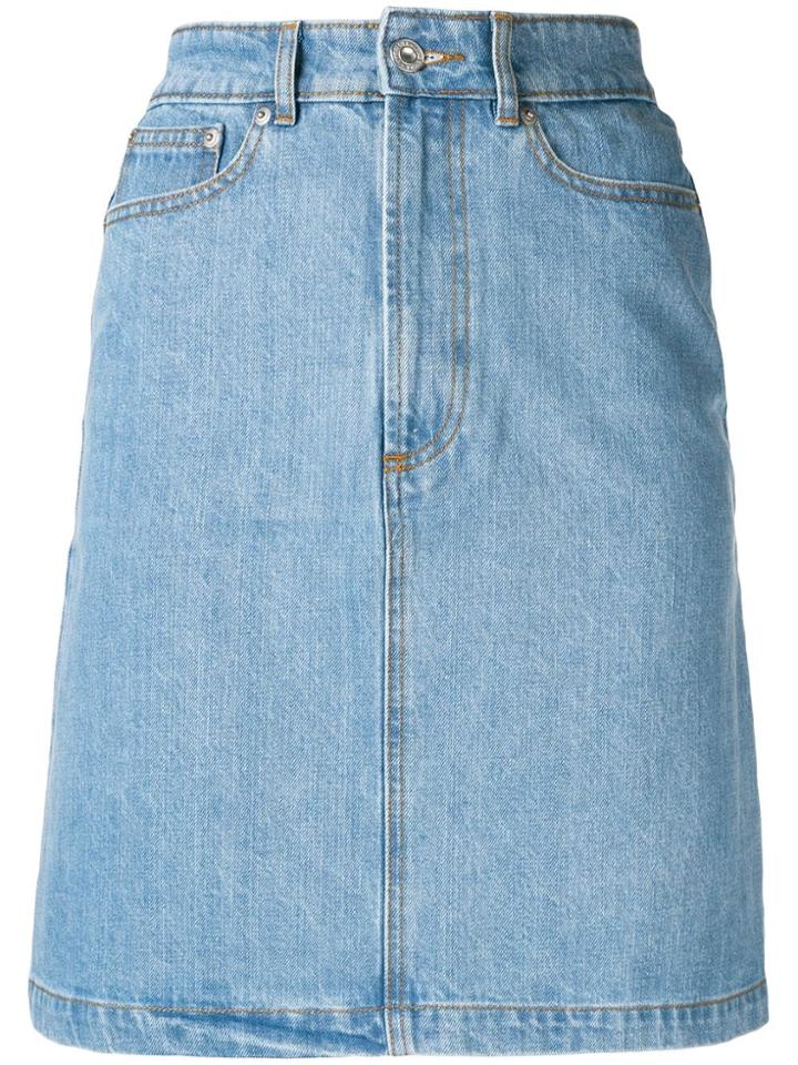 Être Cécile High Waisted Denim Skirt - Blue