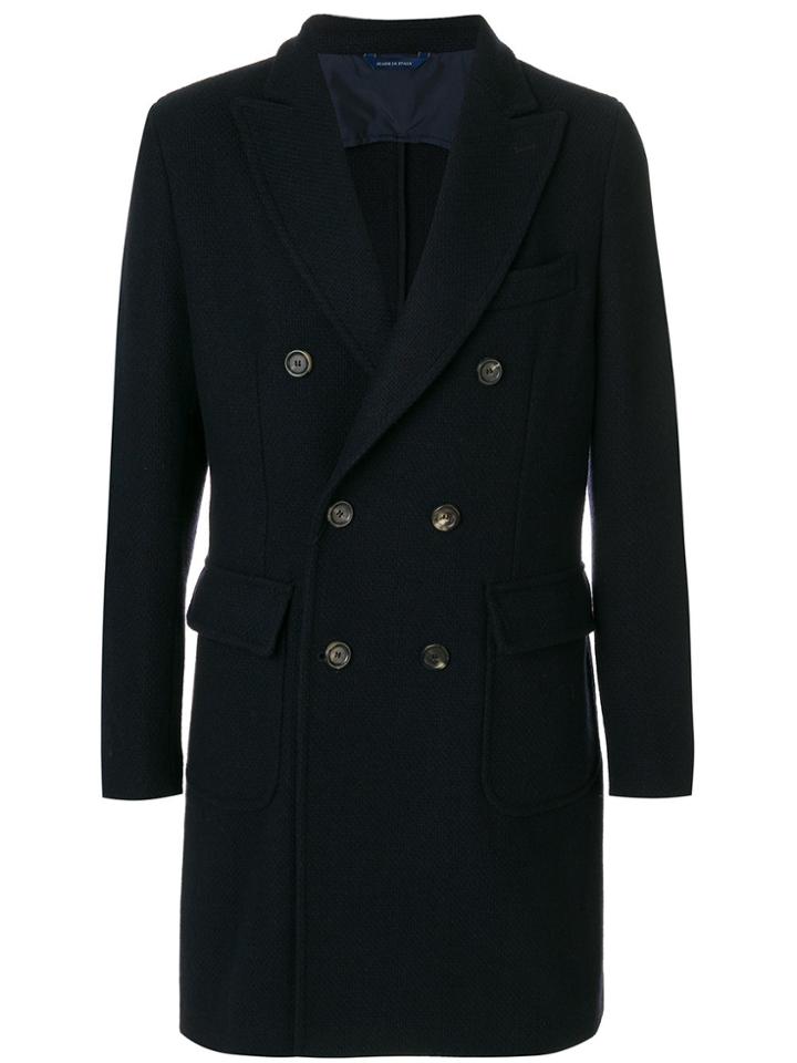 Dell'oglio Straight-fit Button Up Coat - Blue