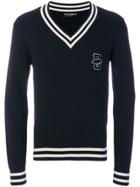 Ami Alexandre Mattiussi Striped Crew Neck Jumper - Blue